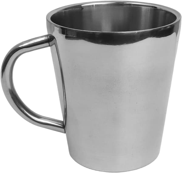Krus designet til kaffe, te og udendørs - Dobbeltvægget 300ML rustfrit stål til mælkeaktiviteter med holdbarhed (Sølv) Sølv Silver