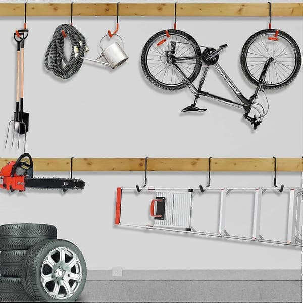 Durable Non-Slip Rafter Hooks for Garage Organization - Heavy Duty S Hooks for Bikes, Ladders, and More