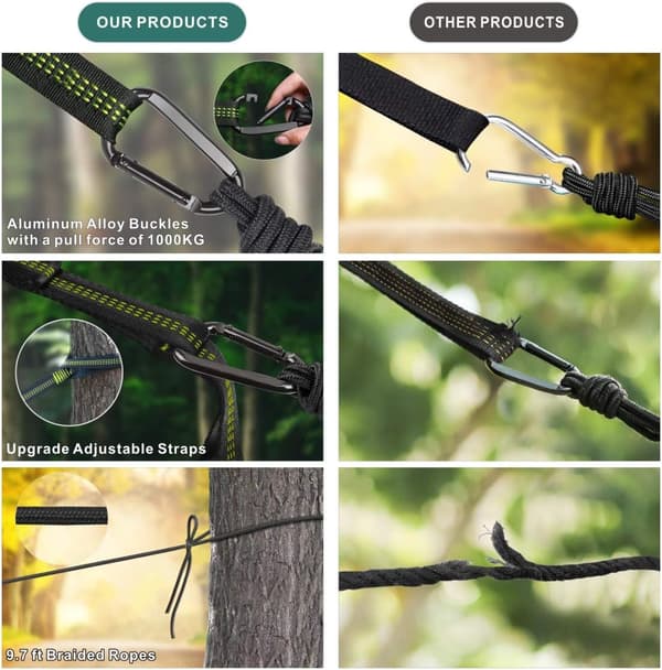 Hammock with mosquito net, green double camping hammock, mosquito