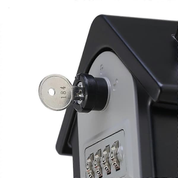 House-shaped 4-digit Combination Lock Box with 2 Keys Large Space Secure Metal Storage for Home, Office, Hotel SilverGrey SilverGrey