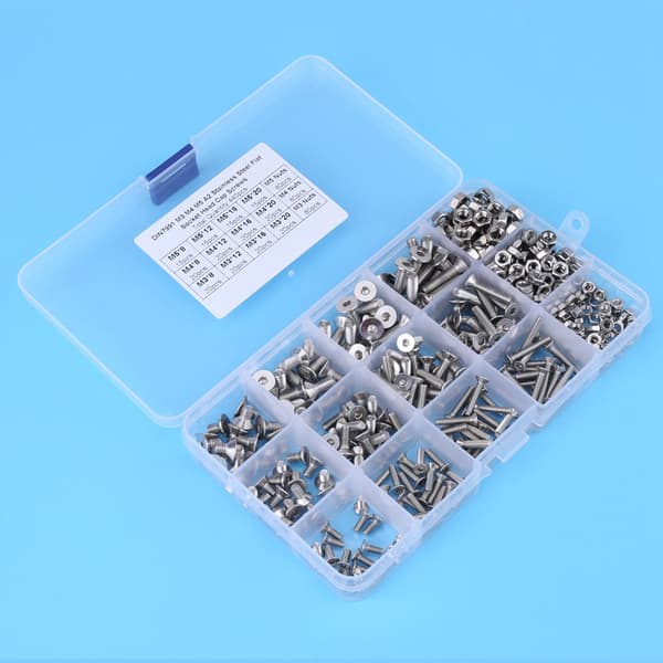 Stainless Steel Hex Socket Flat Head Screw Bolts and Nuts, 440 Pcs