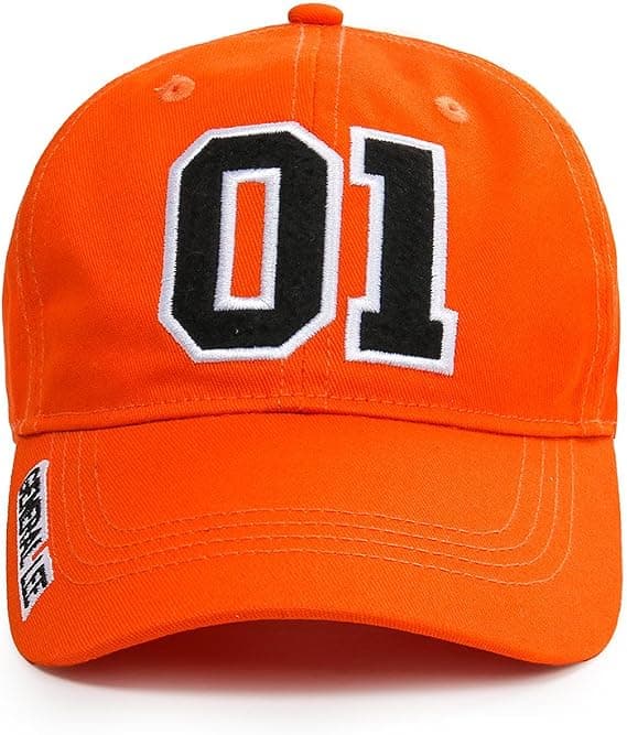 Orange Baseball Cap, General Lee 01, Good OL, med broderet A