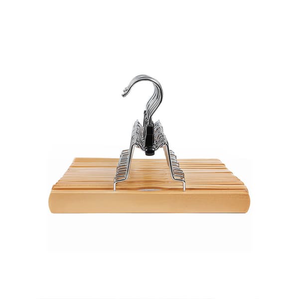 Wooden Trouser Hangers with 360° Swivel Hooks - 12-Pack