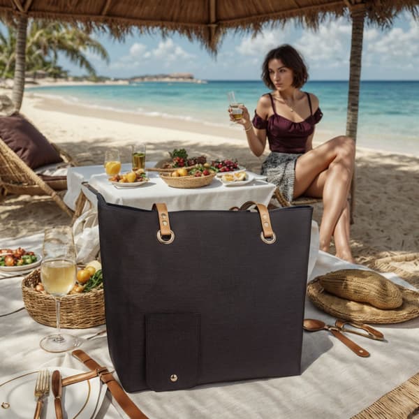 Isoleret vinpose med ispakke, bærbar termisk køletaske til strand og picnic 1PC 1PC