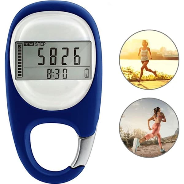 (Pow Yeah!) 3D Pedometer with Clip - Digital Simple Pedometer for Measuring Distance