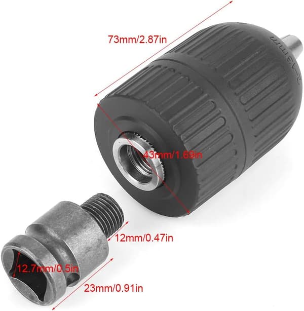 1/2 Chuck Adapter, Borpatron, 2-13mm 1/2 \"-20UNF Nøglefri Borpatron med 1/2 \" Chuck Adapter til Konvertering af Slagnøgle