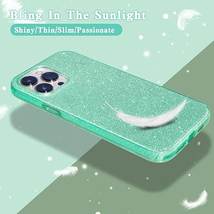Vert, Glitterdeksel Kompatibelt med iPhone 13 Pro Deksel Houss