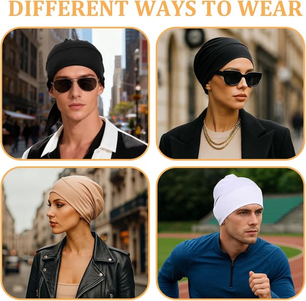 3 stk. Hijab Undercap til kvinder, sort, hvid