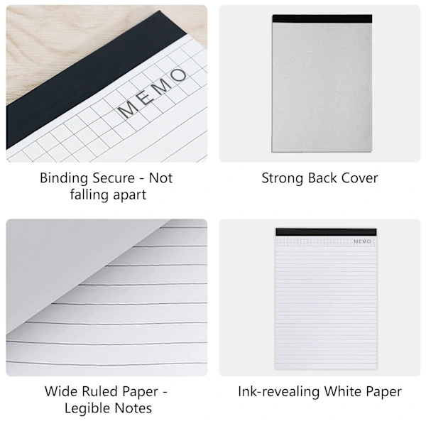 A4 Refill Paper, Lined Writing Pads, Squared Notebook 2-pack 25 Sheets per Notebook
