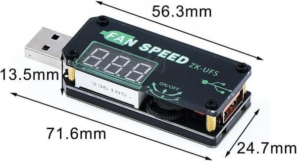 USB blæserhastighedstimer DC-motorer blød start og 5V controller LED-dæmpningsmodul justerbar spændingsregulator til 4,0-12V med digitalt display, sort