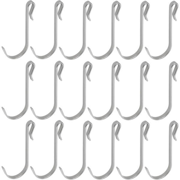 20 st J-formad krok 20 st Silver Silver Silver