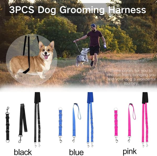 wxsp 3-piece dog harness - strong endurance, adjustable belly strap for table arm care