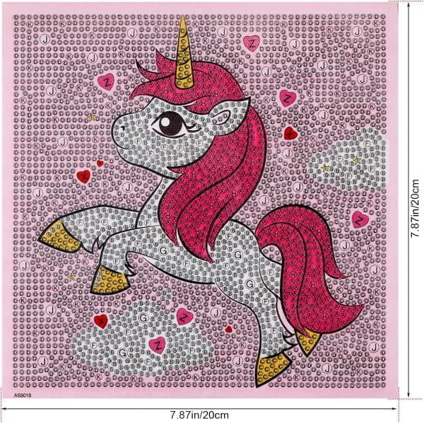 Unicorn5D Barn Diamantmaling Korssting Håndverkssett, DIY C