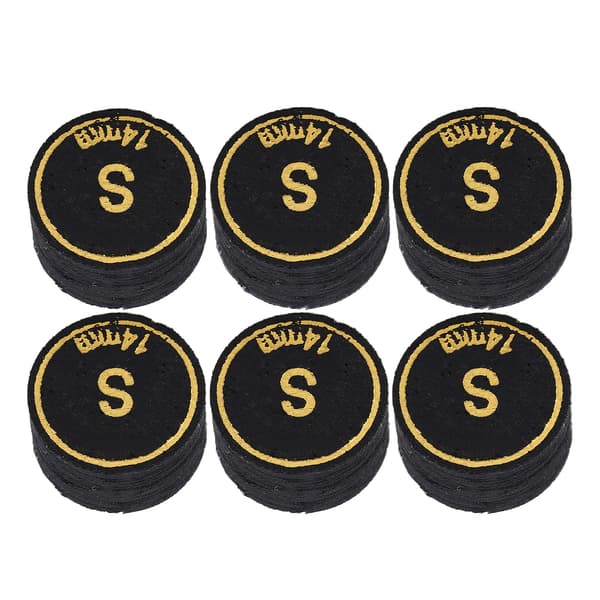 6 stk. Poolkø-spidser Professionelle Multi-lag Billard Poolkø-spidser Erstatning til Poolkø og Snooker 14mm S