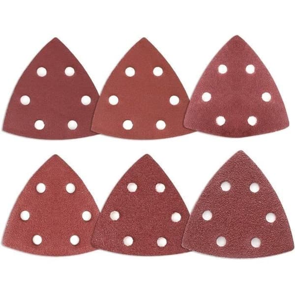 Delta Sanding Triangles, 120 Pieces 6-Hole Delta Abrasive Triangles Mixpack (20 x grit 40-60-80-120-180-240 each)