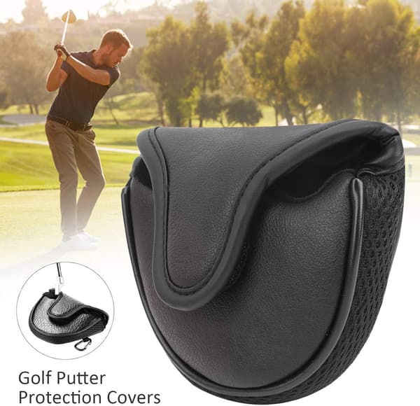Svart - Golf Putter Hodebeskyttelse Vanntett PU Lær Golf Putter
