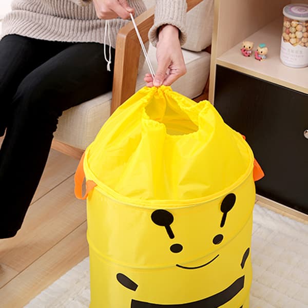 Foldable Cute Cartoon Fabric Laundry Basket Large Organizer Laundry Bag Holder for Home Ladybug Ladybug