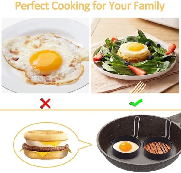 Eggringer Non Stick for Steking, for Stekte Egg, Pannekaker, Mcmuff