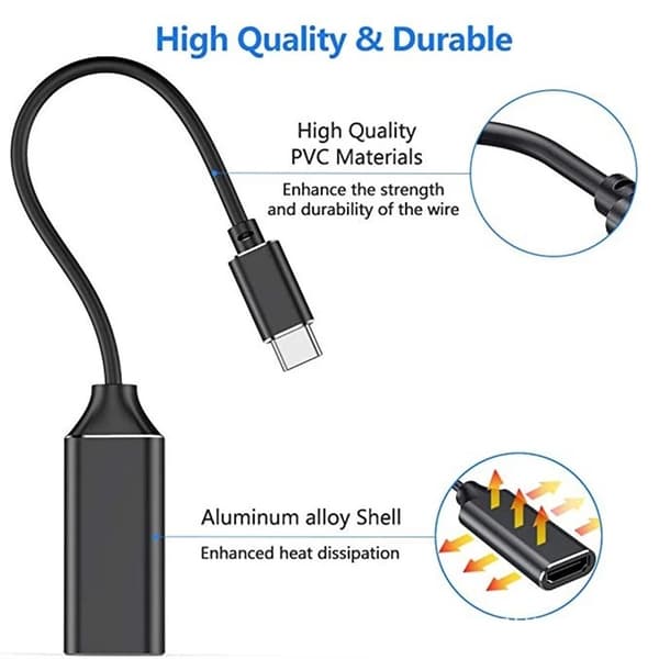 USB Type C til HDMI-adapter 4k (Thunderbolt 3-kompatibel) med lyd- og videoudgang
