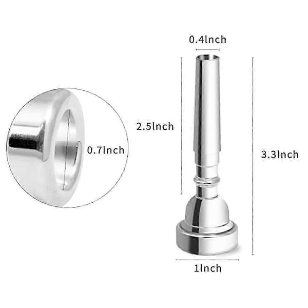 3C Horn Munstycke Mässing Horn Munstycke Silverpläterat Horn Munstycke Silver Silver