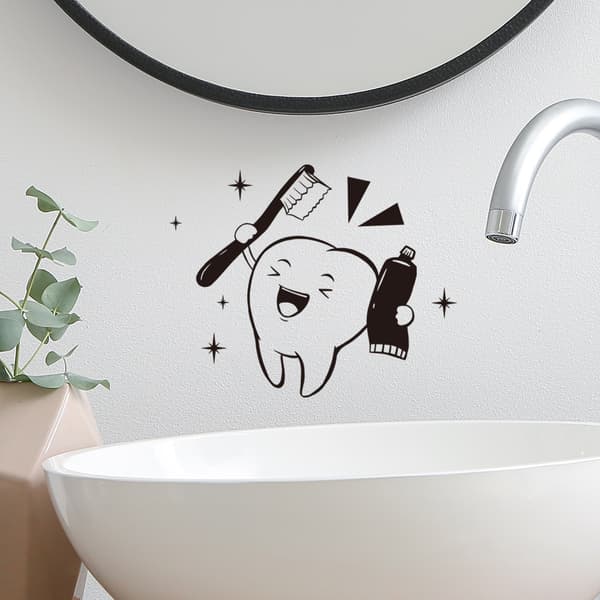 Brush your teeth often to protect your teeth. Wall Stickers