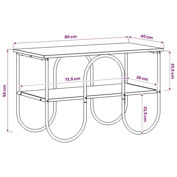 TV-benk 80 x 40 x 50 cm Grå Sonoma konstruert tre