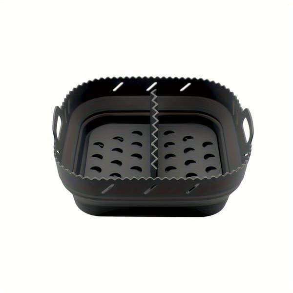 21 cm Airfryer Silicone Mold with Divider - Non-Stick Round/Square Baking Mat Square (Red) Square (Red)