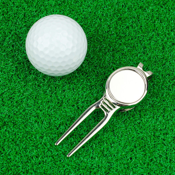 Golf Divot Tool Two-Pack: Aluminum Alloy Green Repair Tool