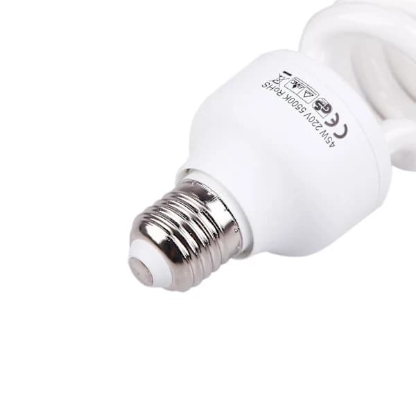 【PP】2x Compact E27 220v 5500k 45w Photo Studio Light Video Photography Daylight Lamp White -ys