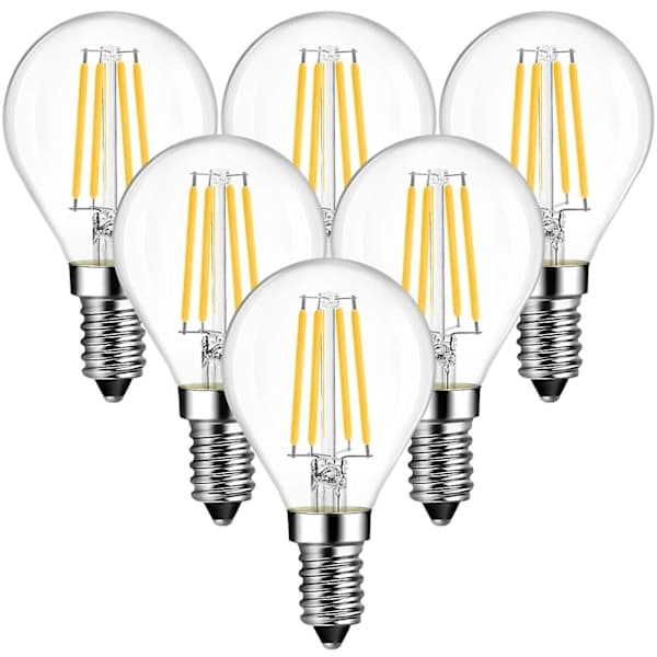 2 st 4W G45 E14 LED-lampa med glödtråd, ej dimbar, 2700k varmvit