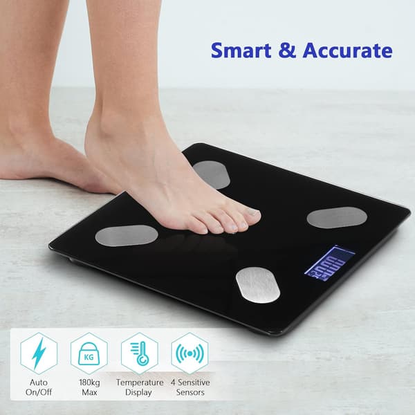 Connected Scale Impedance Meter Scale for iOS and Android with 12 Body Data Fat Mass and Muscles