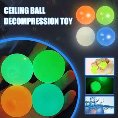 Klæbrige Globbles - 8-pak - Fluorescerende - Antistress (diameter 4,5 cm)