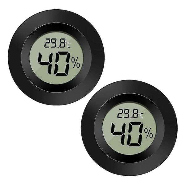 2-pak Hygrometer Termometer Digital LCD-skærm Udendørs Fugtmåler.