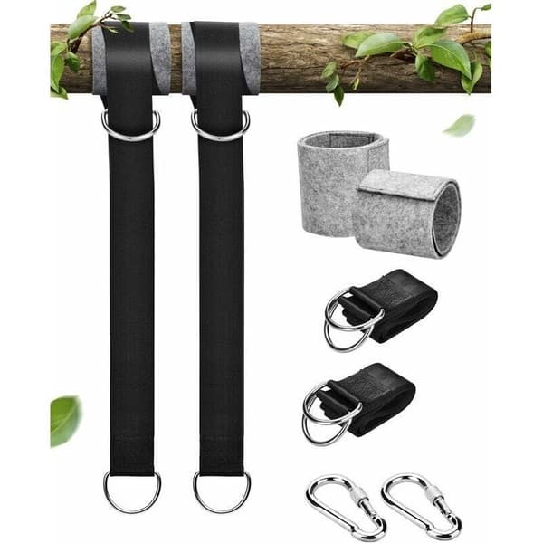 Tree Swing Straps, Extra Long 158 cm Hammock Tree Straps with 2 Safety Locking Carabiners and D-Rings