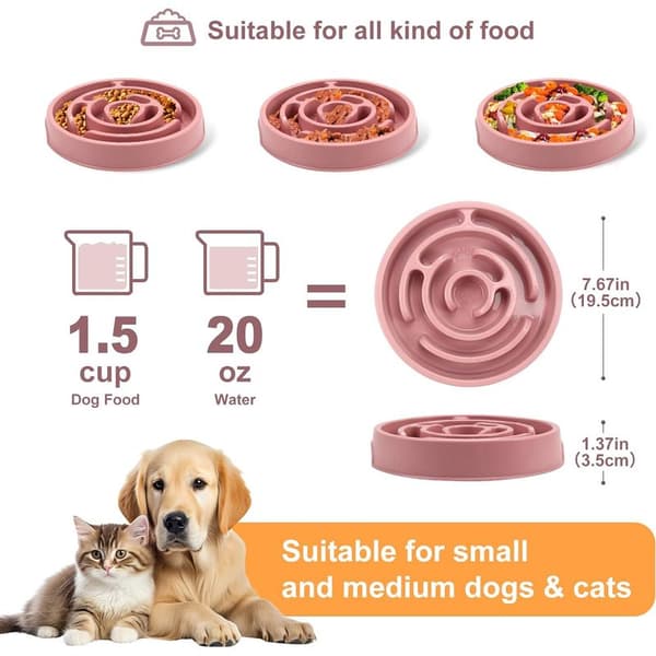 Langsom foderskål til mellemstore hunde og katte