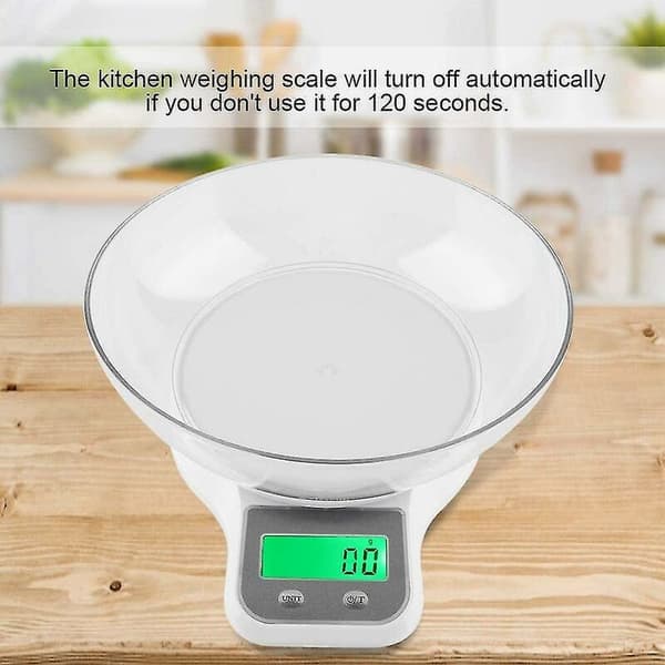 Digital Scale - Kitchen Scale, Multifunctional Digital Kitchen Scale with Bowl (2 Colors)(White)