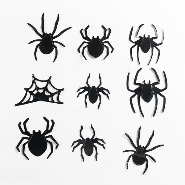 18 stk 3D tredimensjonale edderkoppveggklistremerker til Halloween-fest