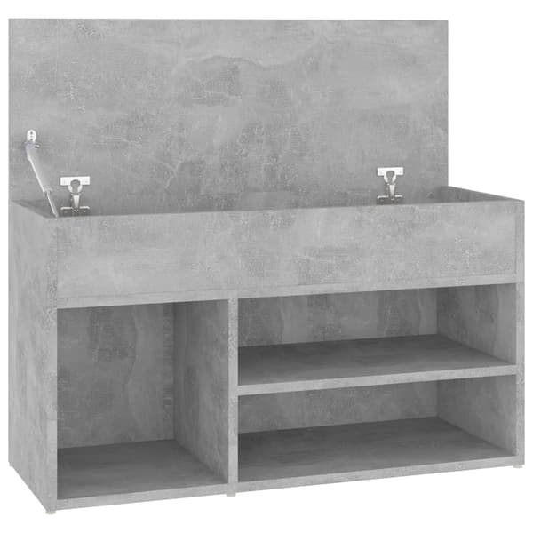 vidaXL Skobenk betonggrå 80x30x45 cm konstruert tre grå grå