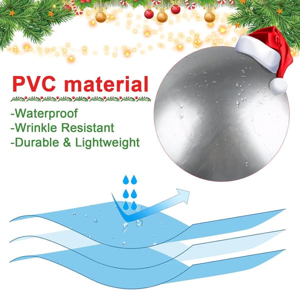 1 st (φ65cm, silver) PVC Uppblåsbar Julkula, Stor Utomhus