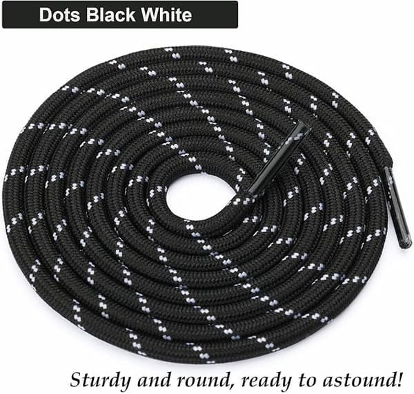 Round Shoelaces [2 Pairs] Durable Boot Laces for Hiking and Work Boots