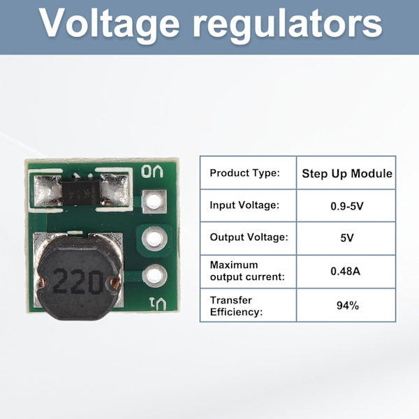 DC-DC Boost Converter Spændingsregulator Step Up Modul Mini 0,9-5V til 5V 0,48A til Strømjusteringstransformere 5 Stk - 5 Stk