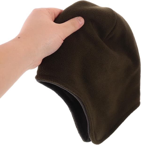 Polar Fleece Sovehue Vinter Termisk Hue til Mænd Mørkegrøn