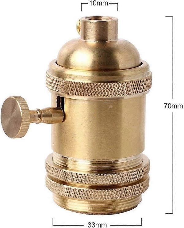 Lampeholder med afbryder, vintage messing kobber fatning til retro Edison-stil pære E27-FM-