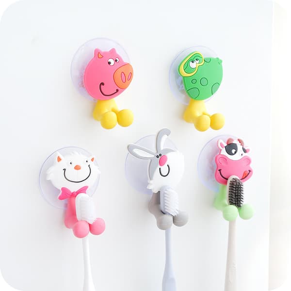 5 eläimen antibakteerinen hammasharjanpidike, seinäkiinnitys