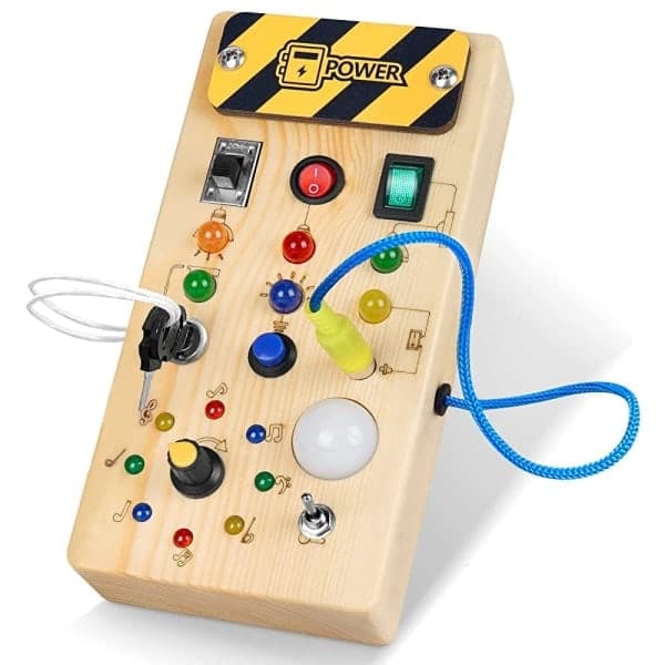 Montessori Sensory Activity Board with LED Light Switch for Toddlers [JUN]