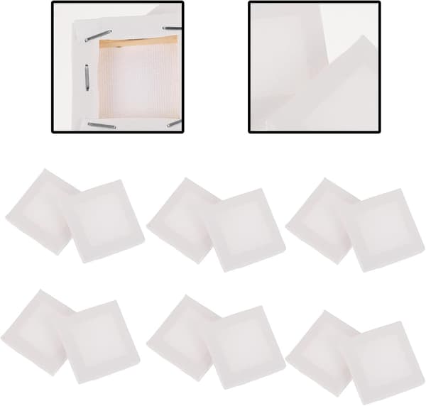12 st Mini Bomull Canvas Oljemålningsramar DIY Konsttavlor Bärbara 5x5cm Målningscanvaspaneler