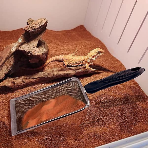 1. Rustfritt Stål Reptil Sand Substrat Skuffe Spade Sil Fin Me