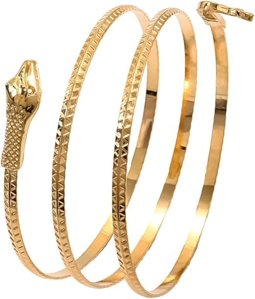Guld Ormarmband Armmanschett Ormformad Armmanschett Spiral Ormarmband för Halloween Födelsedag Smycken