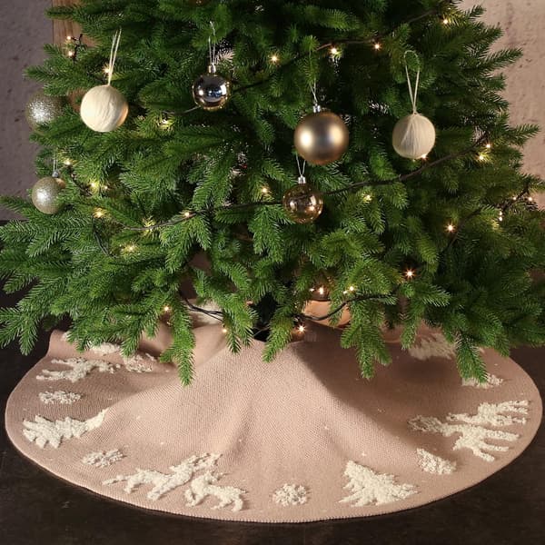 Beige juletreteppe 92 cm 36\" juletredekorasjon