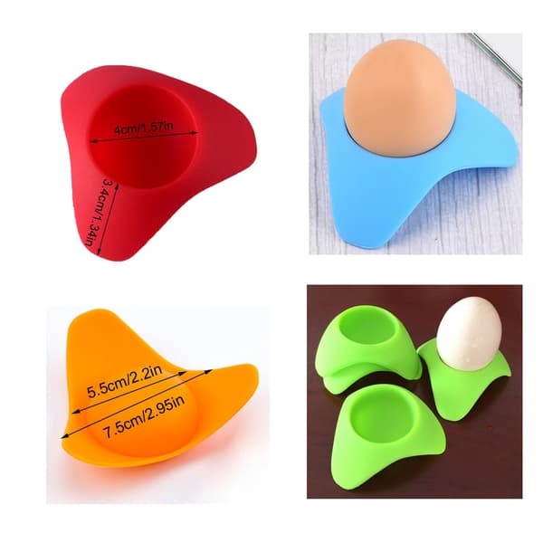 Egg Cup Serving Stand with Silicone Base. Hard-boiled or Soft-boiled Eggs. Quick Breakfast/Brunch. Easy to Clean.